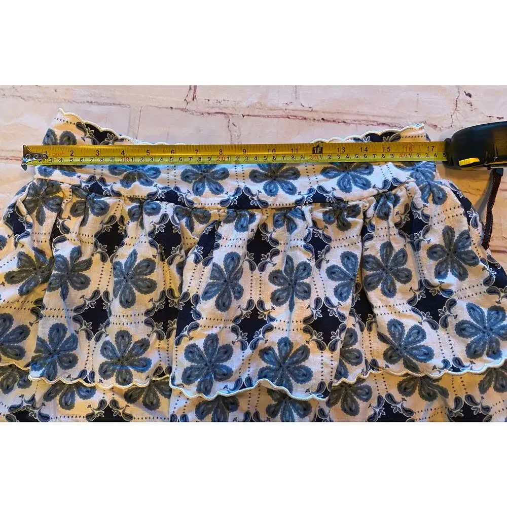 Agua Bendita x Target Blue Floral Tiered Ruffle Skort XL